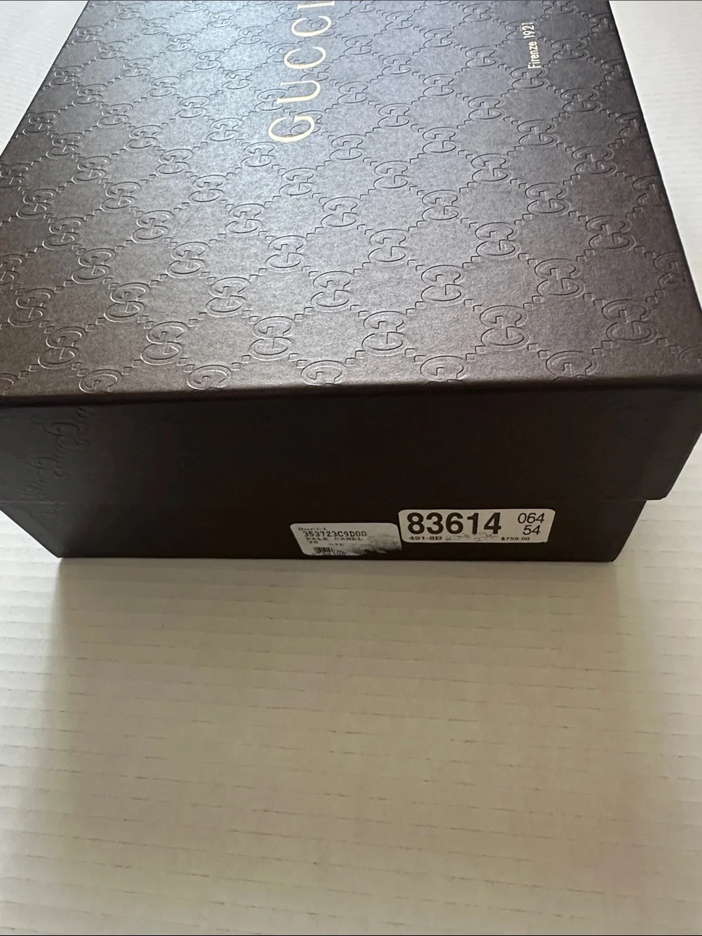 Authentic Empty Gucci Brown Shoe Box & Gucci Drawstring Dust Bag